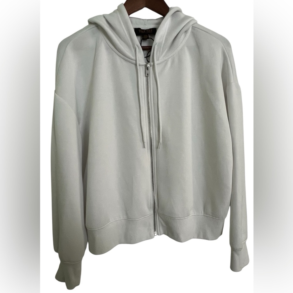 Truth by Republic Super Soft Classic White Zip-Up Hoodie, Size L